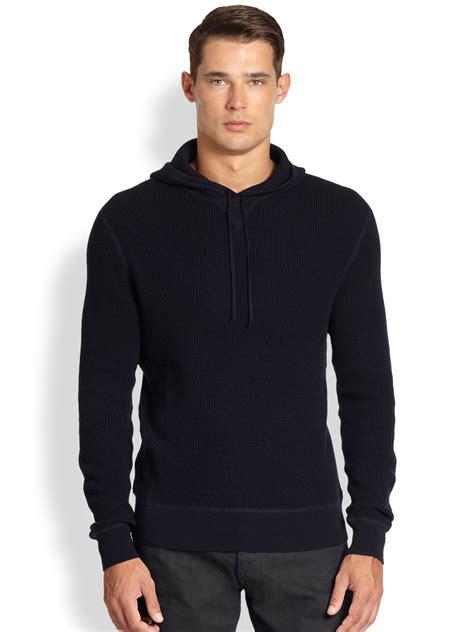 Lyst Ralph Lauren Black Label Cotton And Cashmere Thermal Hoodie In