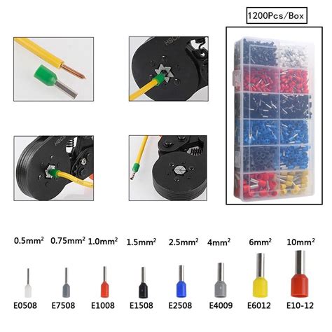 1200pcs Wire Crimp Connector Cable Cord Pin End Bootlace Ferrule