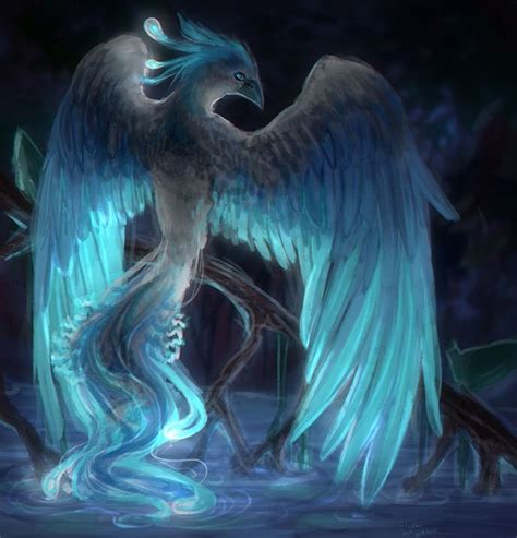 Blue Phoenix By Darina Seryodkina Phoenix Artwork Blue Phoenix Blue