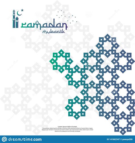 Islamic Design Concept Ramadan Kareem Or Eid Mubarak Greeting With