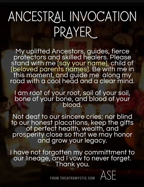A Veneration Prayer To Invoke The Ancestral Spirits — The