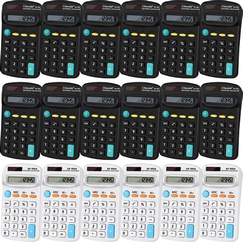 Buy 18 Pieces Calculator Black And White Basic Small Solar And Battery