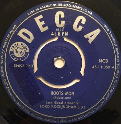 Lord Rockinghams Xi Hoots Mon Vinyl 7 45 Rpm Single Discogs