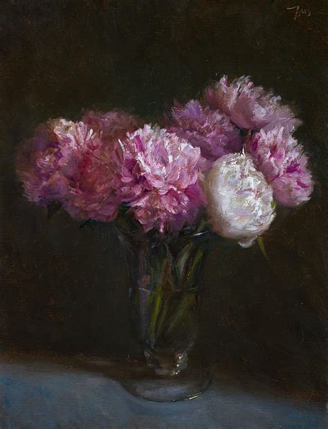 Daily Paintings Vase Of Peonies Postcard From Provence