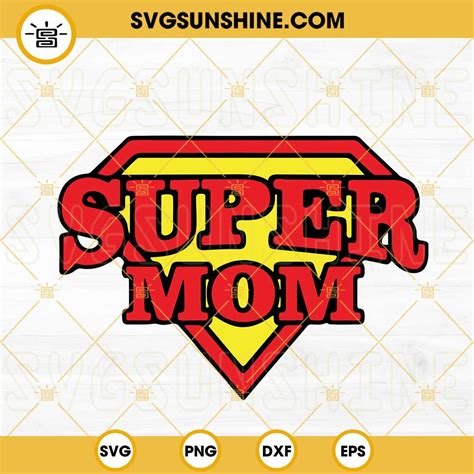 Super Mom SVG Superman Logo With Mom SVG Super Hero Mom SVG Happy