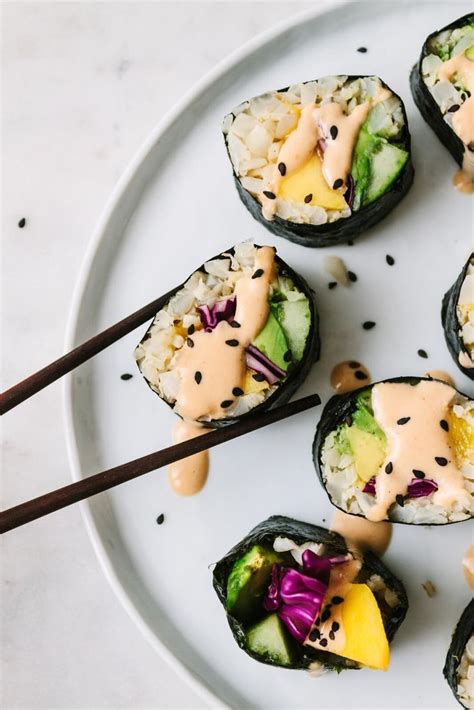 Mango And Avocado Cauliflower Rice Sushi This Easy Vegan Recipe Is