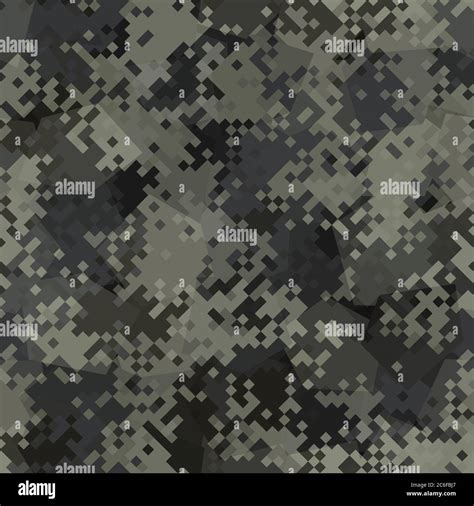 Seamless Digital Urban Pixel Camo Texture For Army Or Hunting Textile