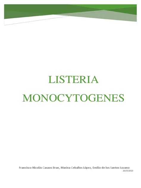 Listeria Monocytogenes Pdf Sistema Inmune Alimentos