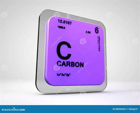 Carbono C Tabla Periódica Del Elemento Químico Stock De Ilustración