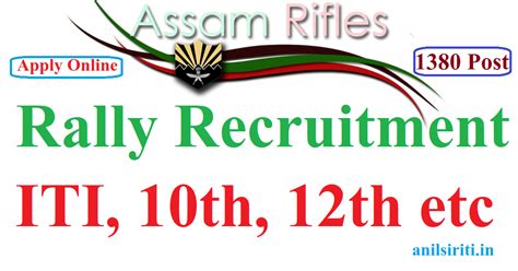 Assam Rifles Technical And Tradesman Recruitment Rally Anil Sir Iti