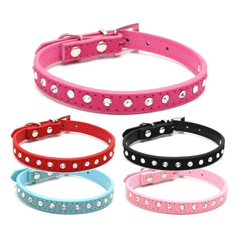 With comfortable cat harnesses, collars and leashes, you can keep your cat safe and give her a puerto rico customers: Small Dog Collar Crystal hot bling Rhinestone pu leather ...
