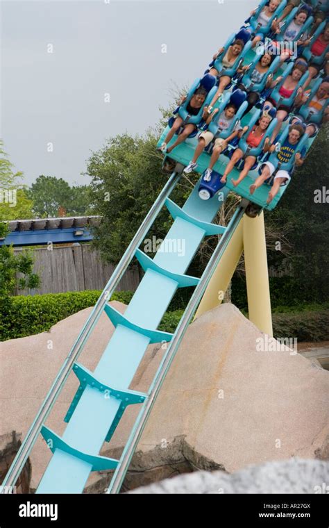 Roller Coaster At Busch Gardens Seaworld Orlando Florida Usa Stock