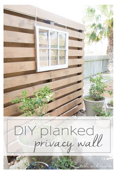 Learn how to build a wind screen for your deck for your deck from home improvement expert ron hazelton. Simple Planked DIY Privacy Wall | Table and Hearth