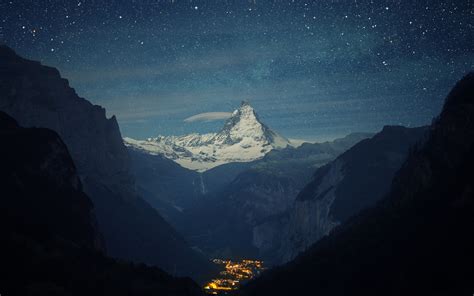 3840x2400 Resolution Zermatt Matterhorn Aerial View At Night Uhd 4k