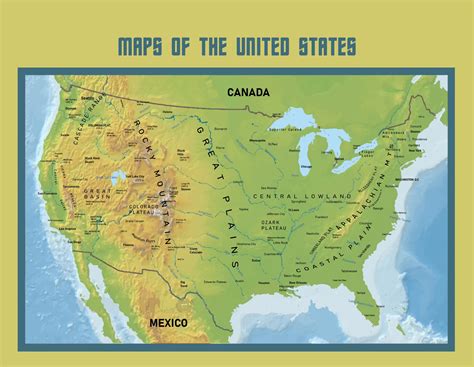 8 Best Images Of Printable Physical Map Of Us Us Physical Map United