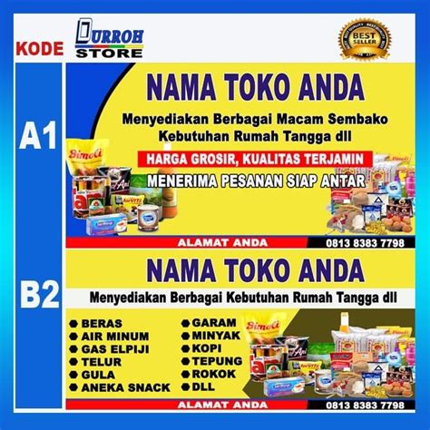 Jual Spanduk Banner Toko Kelontong Sembako Indonesia Shopee Indonesia