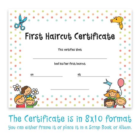 Free Printable First Haircut Certificate Pdf