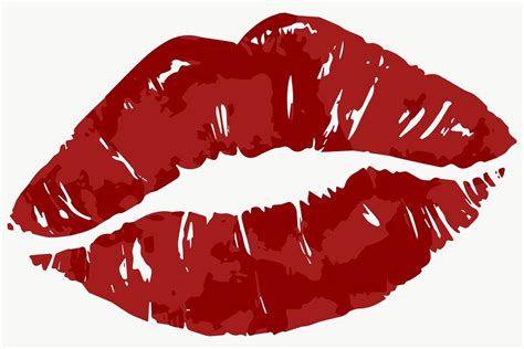 Download Premium Png Of Vectorized Red Lips Sticker Design Resource