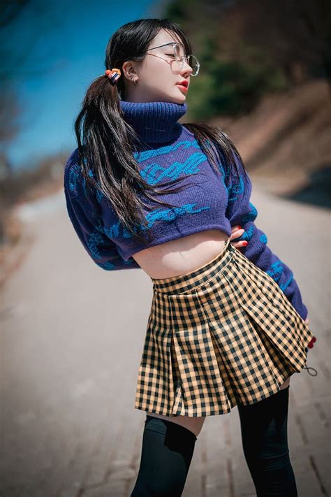 Son Ye Eun Wanita Model Djawa Asia Wanita Korea Sweater Rok Mini