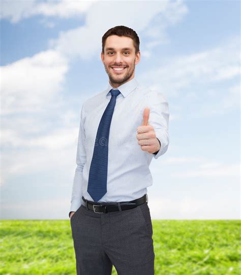 Handsome Businessman Showing Thumbs Up Stock Image Image Of Elegant