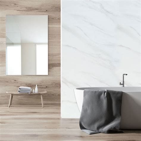 White Marble Pvc Shower Wall Panel 2400 X 1200mm Better Bathrooms