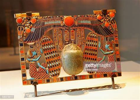 Pectoral With A Winged Scarab Is On Display During The Tutankhamun
