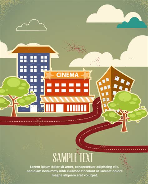 Cartoon City Scenery Vector Vectors Graphic Art Designs In Editable Ai