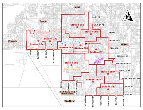 Fire Stations And Facilities Map City Of Chandler