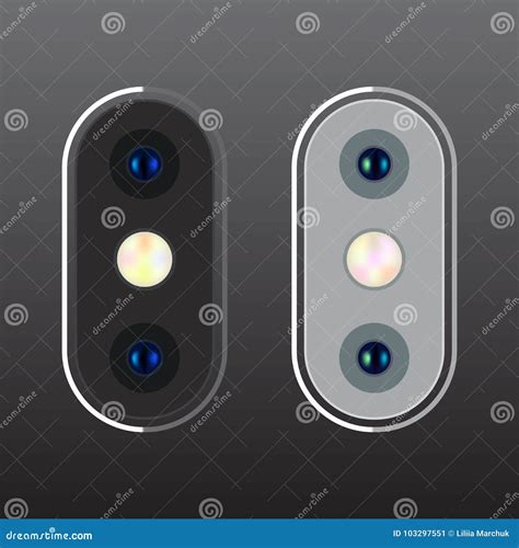 High Quality Realistic Vertical Camera For Mobile Phone Stock Vector