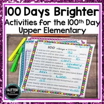 Monitor learners to check they can ask and answer questions. 100th Day Of School Activities - 4th Grade - Math - Upper ...