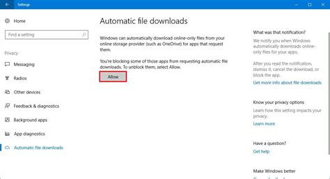 How To Unblock Apps To Download Files Stored In The Cloud On Windows 10