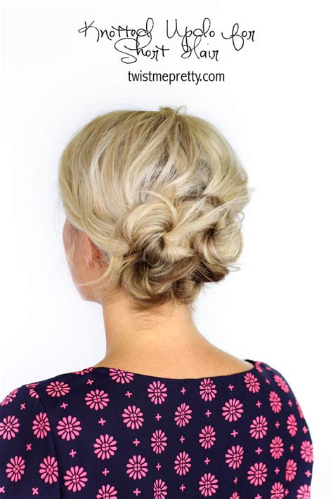 Not having long hair doesn't mean you can't style it in a fabulous updo. Knotted Updo For Short Hair - Twist Me Pretty