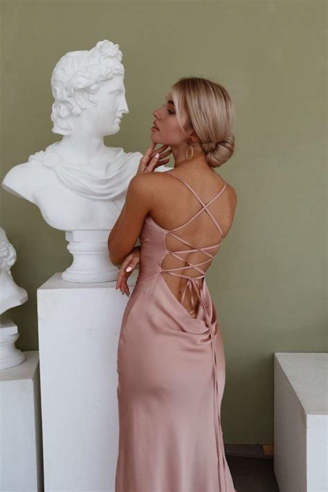 Cowl Neck Silk Dress In Dusty Pink Silk Bridesmaids Dress Backless