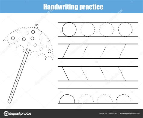 Hoja De Práctica De Escritura Juego Educativo Para Niños Hoja De