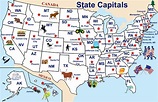 U.S. Capitals Map Poster