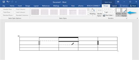 Как изменить толщину линии таблицы word