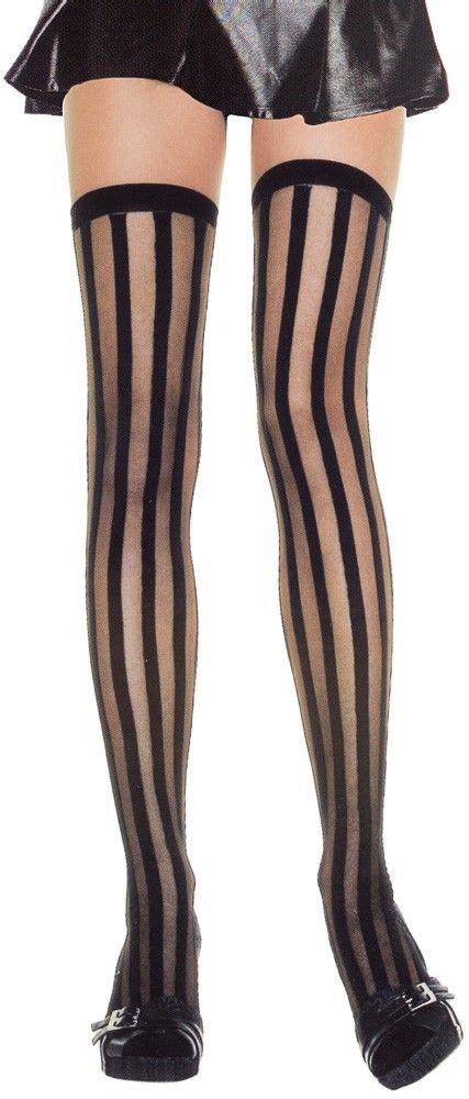 Vertical Striped Thigh High Stockings Thigh High Stockings Stockings Thigh Highs