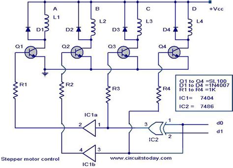 Stepper Motor Controller Driver Circuit With Circuit Design Under