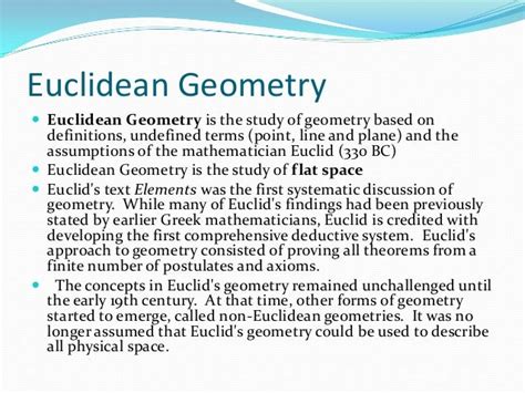 An Overview Of The Euclidean Geometry