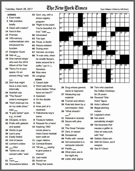 This new york times crossword free printable uploaded by nathen collins from public domain that can find it from google or other search engine and it's posted under topic free printable ny times crossword puzzles. New York Times Sunday Crossword Printable
