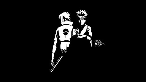 Black And White Image Of Naruto Uzumaki Sasuke Uchiha Hd Naruto