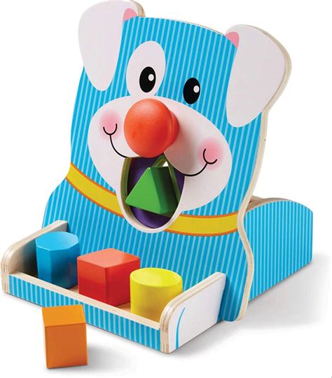 Melissa And Doug First Play Wooden Spin And Feed Shape Sorter Multicolor