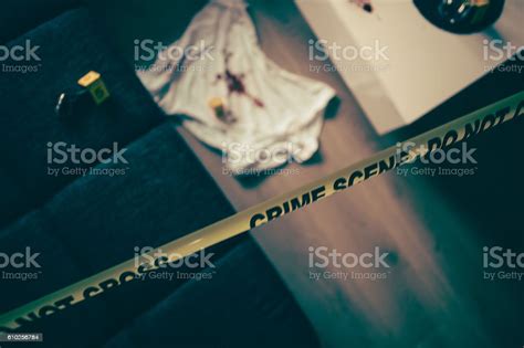 Crime Scene Tape Stock Photo Download Image Now Barricade Tape Bed