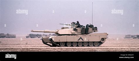 25th February 1991 A Us Army M1a1 Abrams Tank Advances Across The