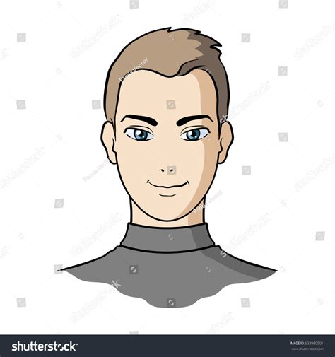 Avatar Man Brown Hairavatar Face Single Stock Illustration 633980501