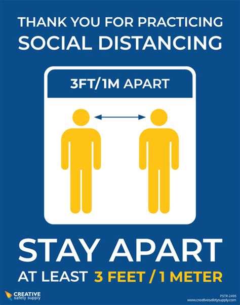 Thank You For Practicing Social Distancing Stay Apart 3 Feet Poster