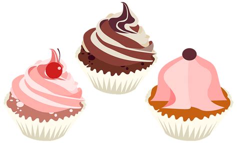 Three Delicious Cupcakes Clipart Free Download Transparent Png