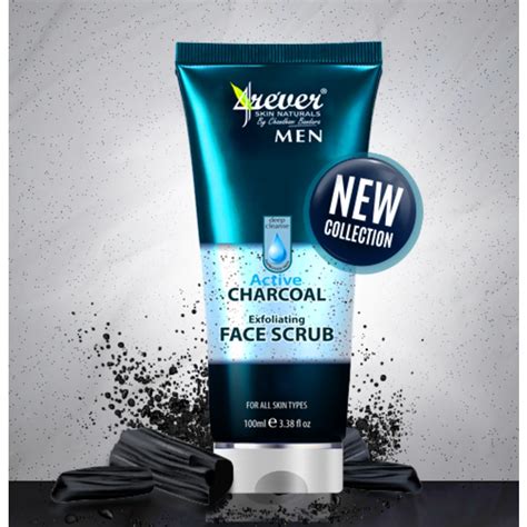 4rever Mens Active Charcoal Exfoliating Scrub 100ml Junglelk