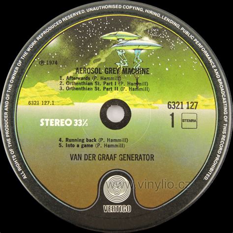 Van der graaf generator are an unusual progressive rock band in that they focus on dark, dreary themes (such as the invasion by the spanish inquisition or isolation atop a. Van Der Graaf Generator - The Aerosol Grey Machine Vinyl ...