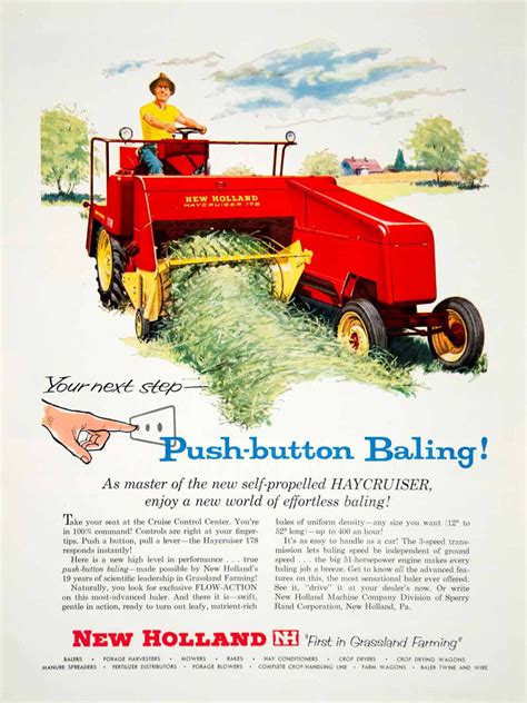 1959 Ad Baler Haycruiser New Holland Red 178 Farming Implement Machine